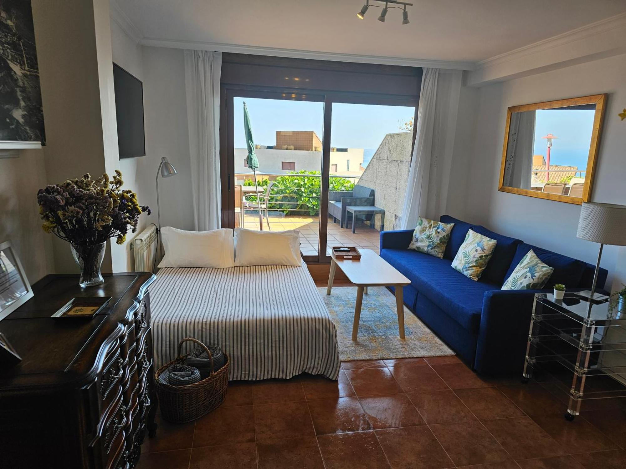 Vistas magnificas Islas Atlanticas Baiona Habitación foto